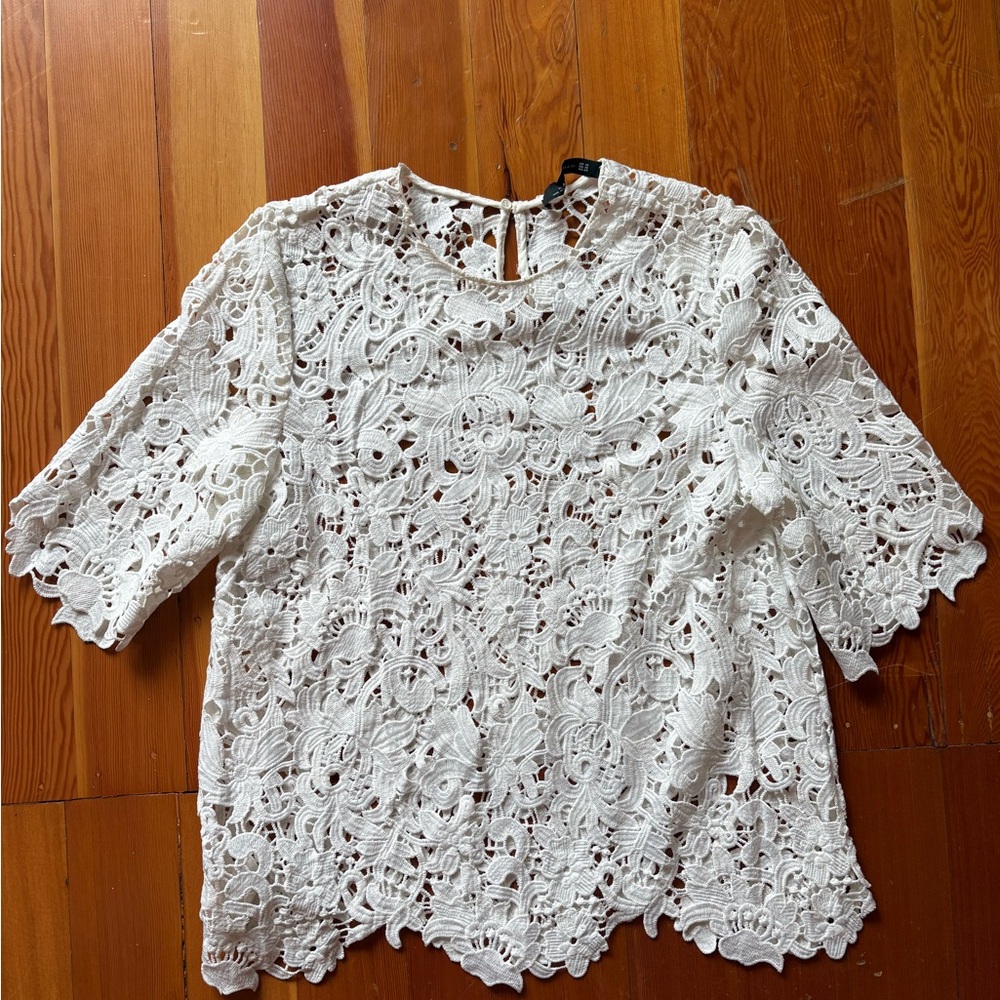 Elegant White Lace Top
